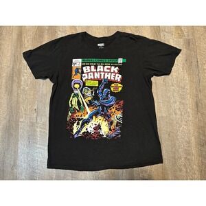 Marvel Comic Black Panther Men's Regular‎ Fit Graphic Print Black T-Shirt Size L